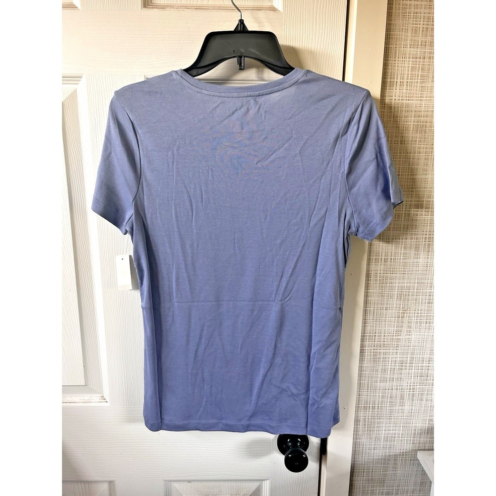 Talbots Light Blue Crew Neck Short Sleeve T-Shirt T Cotton Sz Large Petite New T - Picture 6 of 8